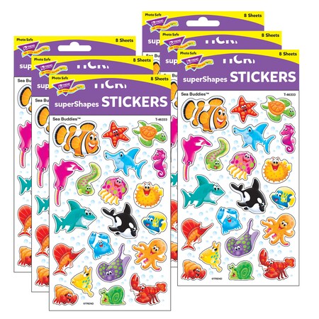 Trend Enterprises Sea Buddies superShapes Stickers-Large, PK960 T46333